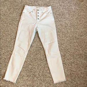Madewell 10” High Rise Skinny Crop White Jeans Size 26